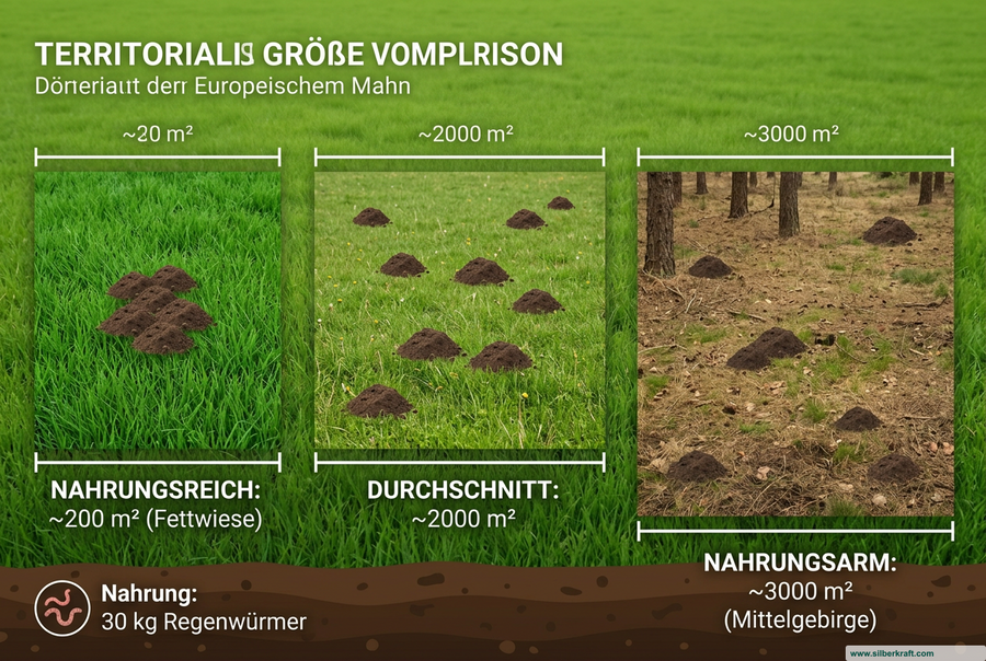 Reviergröße und Nahrungsangebot