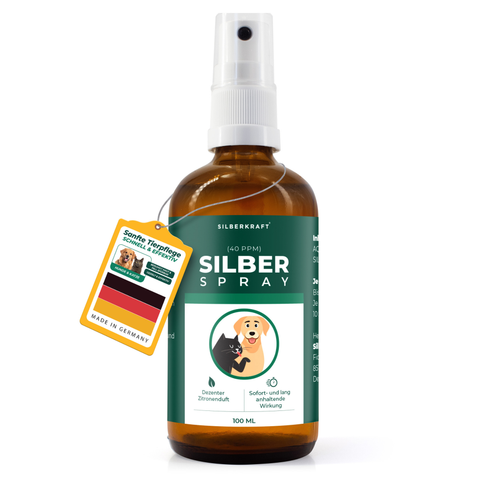 Kolloidales Silberspray 100 ml – Pflegespray für Haut und Fell von Hunden, Katzen, Nagetieren und anderen Haustieren