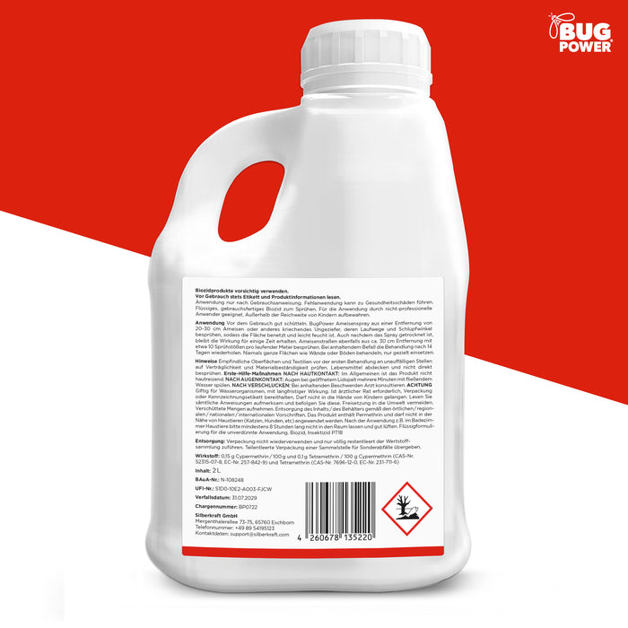 BugPower Ameisen Spray  - effektiv gegen Ameisen - Silberkraft