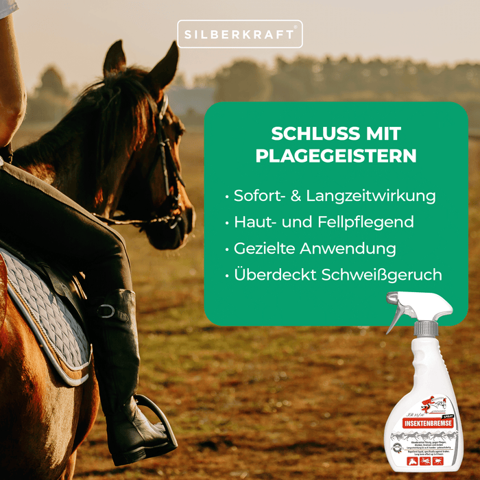 Insekten-Abwehrspray für Pferde: Effektiver Schutz vor Mücken, Bremsen und Zecken - Silberkraft