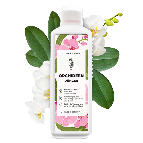 Orchideendünger - Mineralischer NPK Flüssigdünger mit Stickstoff - Dünger für Orchideen - Orchideen düngen - Silberkraft