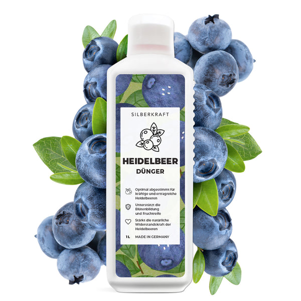 Heidelbeer Dünger - Mineralischer NPK Flüssigdünger mit Stickstoff - Dünger für Heidelbeeren - Blaubeer Dünger - Beerendünger - Silberkraft