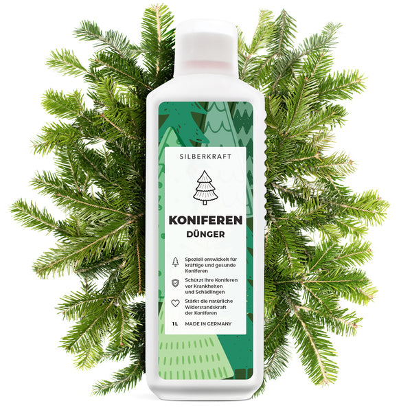 Koniferen Dünger - Mineralischer NPK Flüssigdünger mit Stickstoff - Dünger für Koniferen - Thuja düngen - Silberkraft