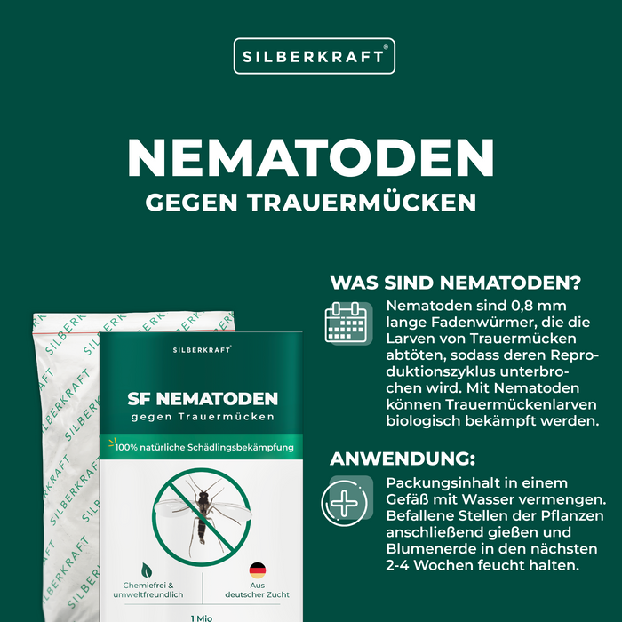 SF Nematoden zur Bekämpfung von Trauermücken für Zimmerpflanzen - Silberkraft