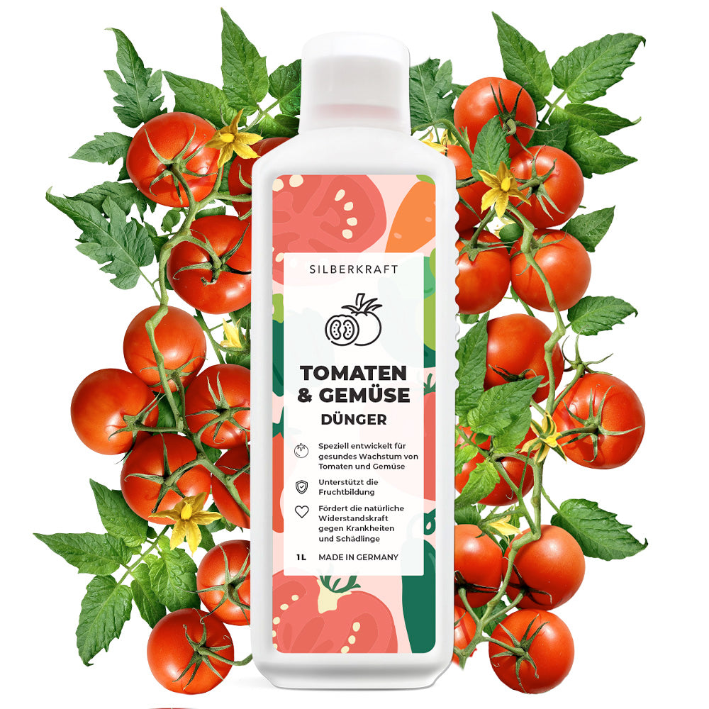 Tomatendünger - Mineralischer NPK Flüssigdünger mit Stickstoff - Dünger für Tomaten - Gemüsedünger - Silberkraft