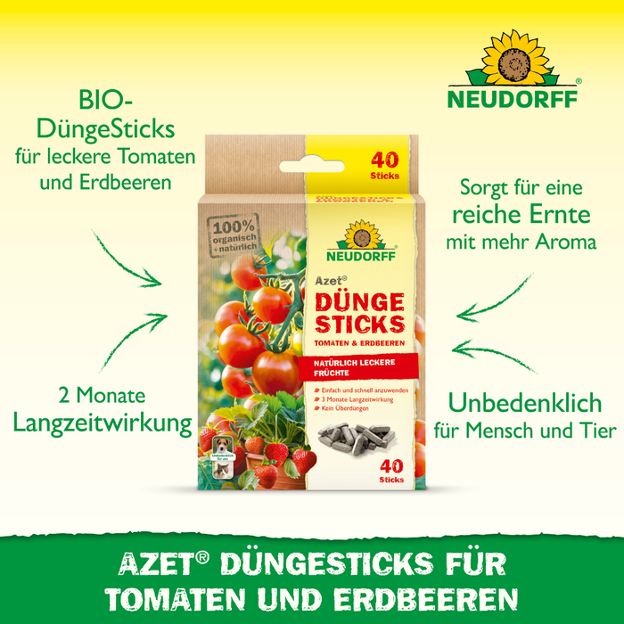 Neudorff Azet DüngeSticks für Tomaten und Erdbeeren - Silberkraft