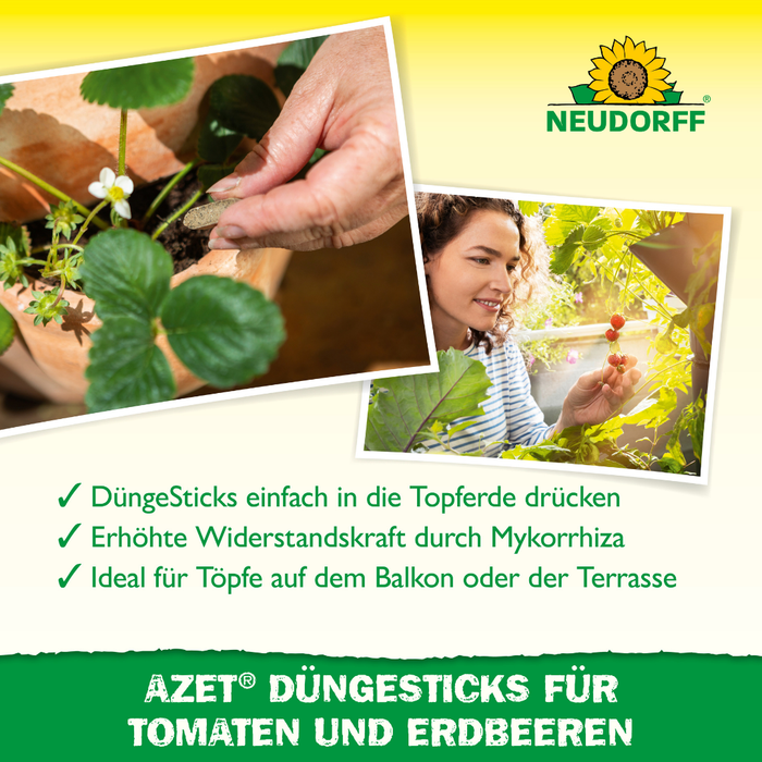 Neudorff Azet DüngeSticks für Tomaten und Erdbeeren - Silberkraft