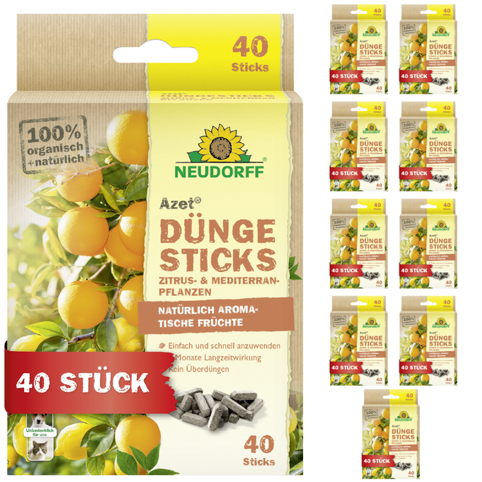 Neudorff Azet DüngeSticks für Zitrus- und Mediterranpflanzen - Silberkraft