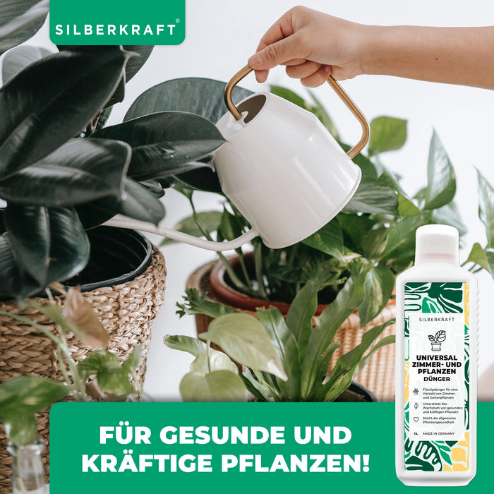 Universaldünger für Zimmer- und Gartenpflanzen - Mineralischer NPK Flüssigdünger mit Stickstoff - Dünger für Gemüse - Pflanzendünger - Silberkraft
