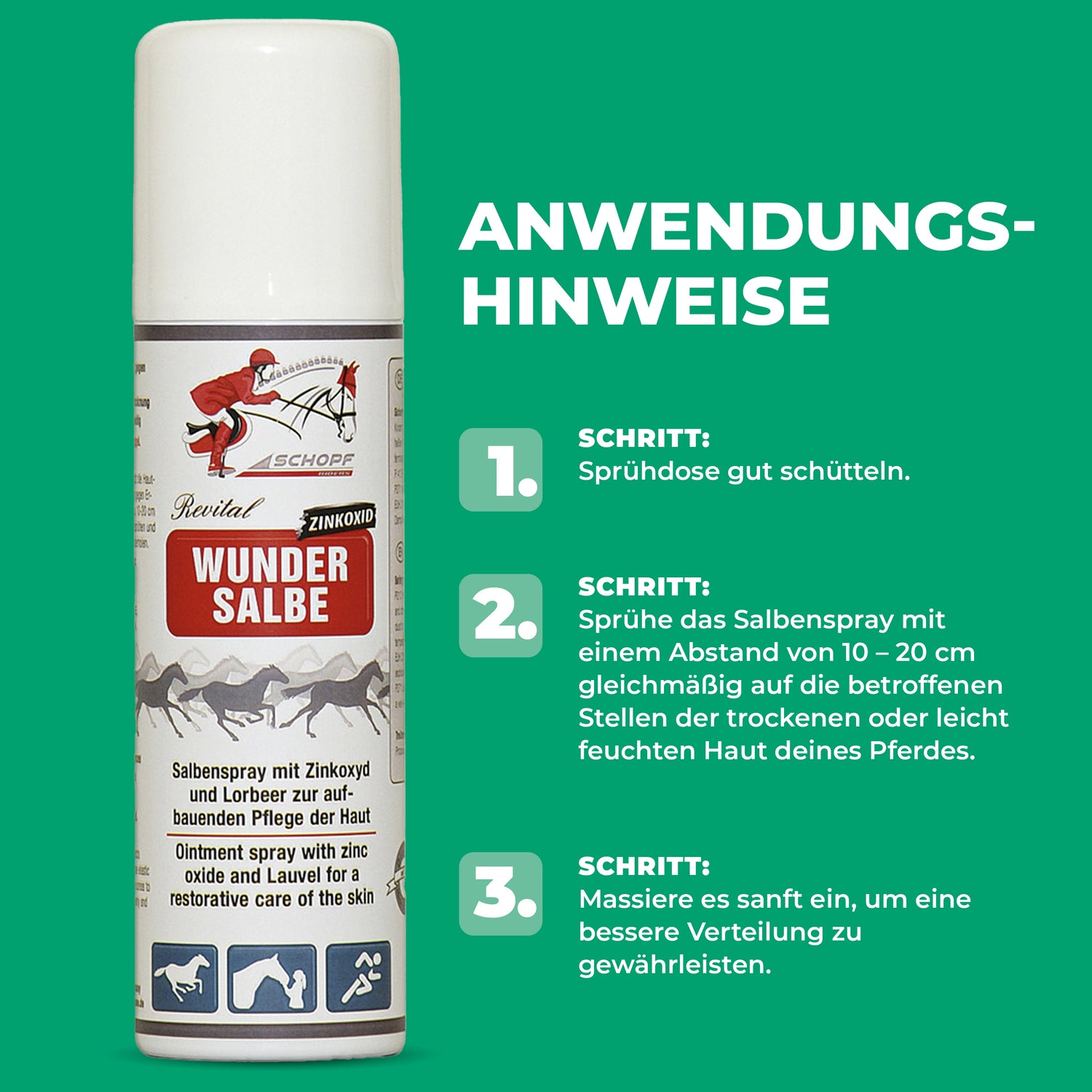 Salbenspray zum Schutz und zur Pflege von Pferdehaut - Silberkraft