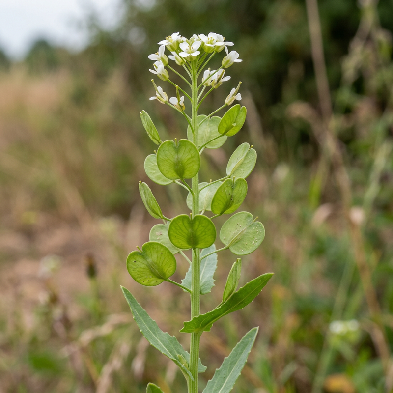 Acker-Hellerkraut (Thlaspi arvense), KI-Illustration