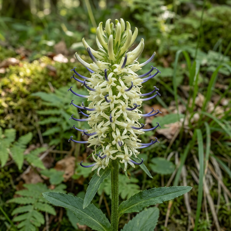Ährige Teufelskralle (Phyteuma spicatum), KI-Illustration