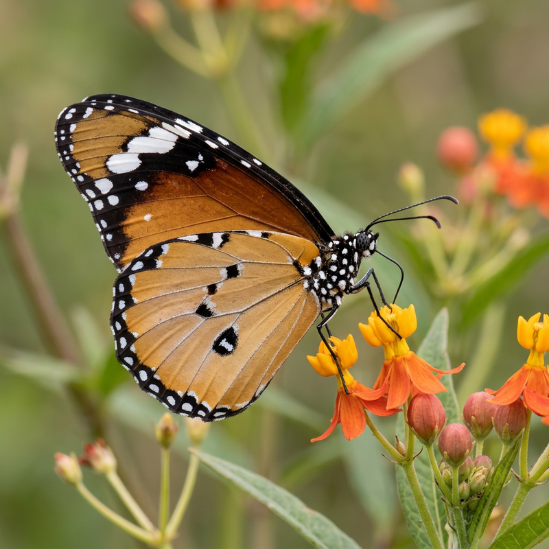 Afrikanischer Monarch (Danaus chrysippus), KI-Illustration