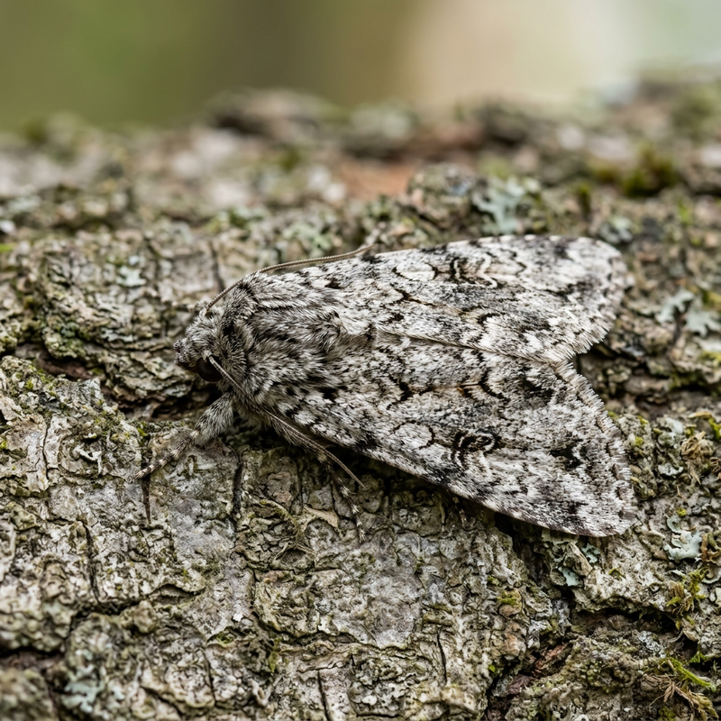 Ahorn-Rindeneule (Acronicta aceris), KI-Illustration
