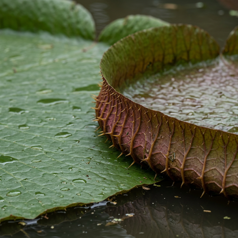 Amazonas-Riesenseerose (Victoria amazonica), KI-Illustration