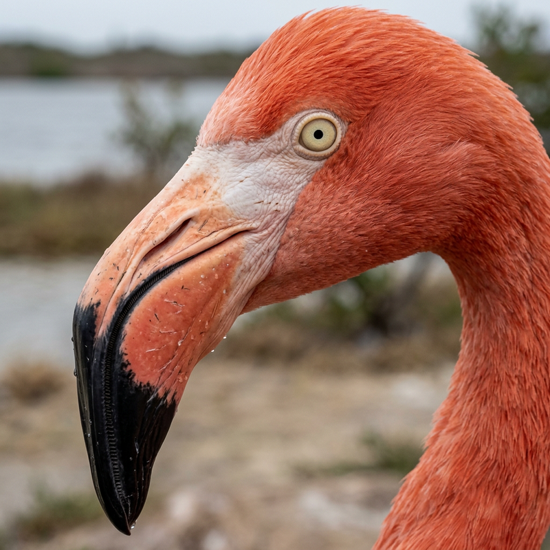 Amerikanischer Flamingo (Phoenicopterus ruber), KI-Illustration