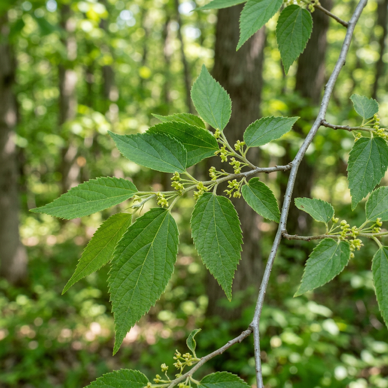 Amerikanischer Zürgelbaum (Celtis occidentalis), KI-Illustration