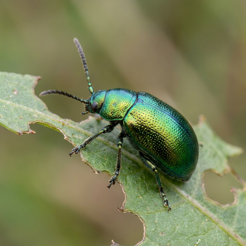 Ampfer-Blattkäfer (Gastrophysa viridula), KI-Illustration