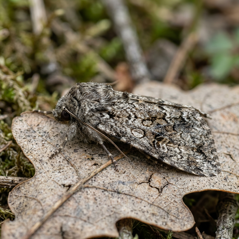 Ampfer-Rindeneule (Acronicta rumicis), KI-Illustration
