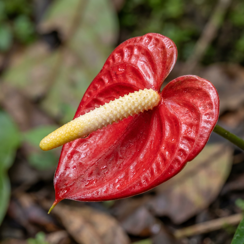 Flamingoblume (Anthurium), KI-Illustration