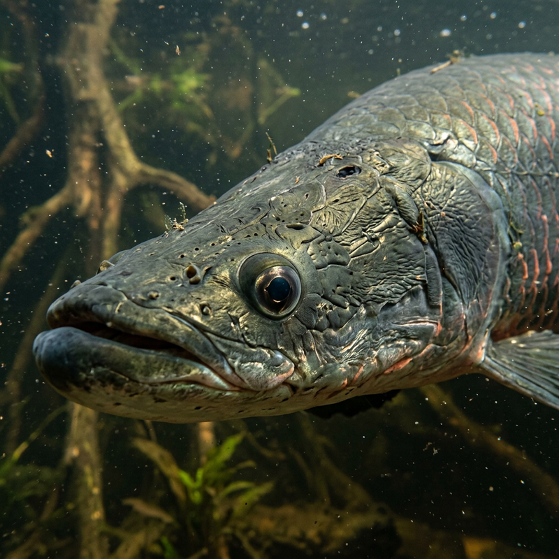 Arapaima (Arapaima gigas), KI-Illustration