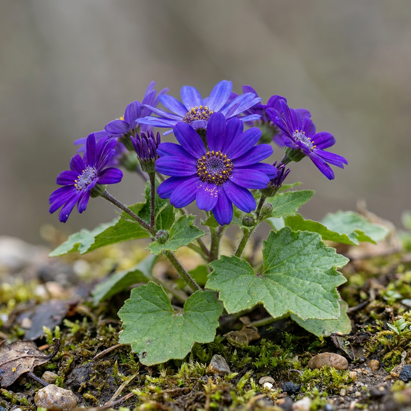 Aschenblume (Pericallis hybrida), KI-Illustration