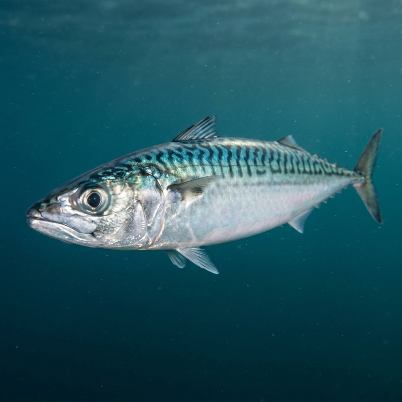 Atlantische Makrele (Scomber scombrus), KI-Illustration