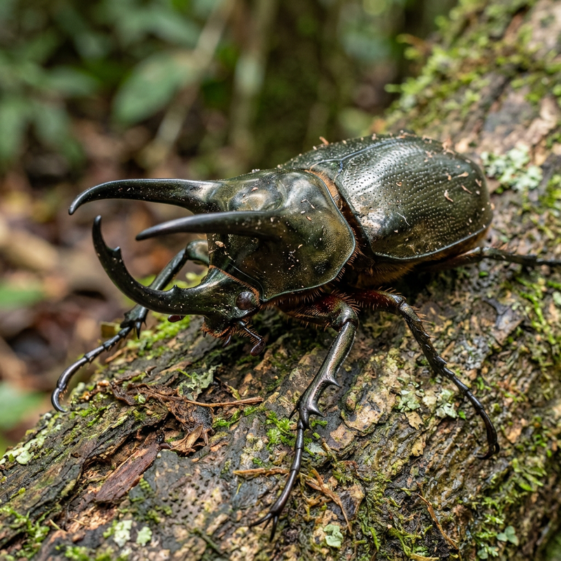 Atlas-Käfer (Chalcosoma atlas), KI-Illustration