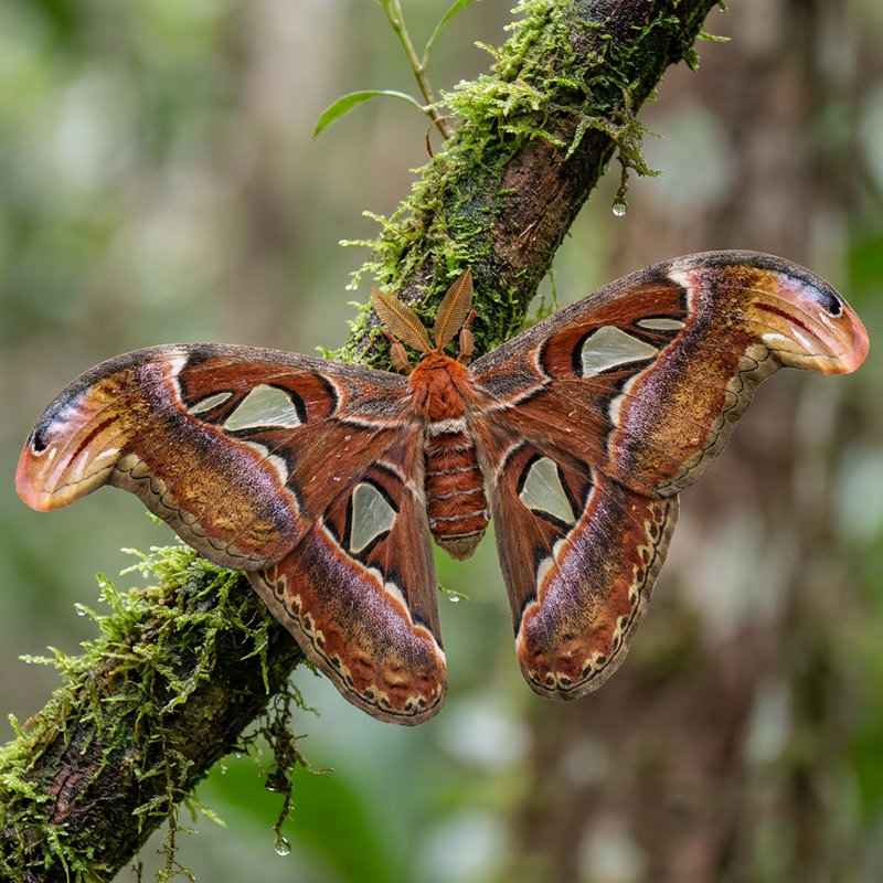 Atlas-Spinner (Attacus atlas), KI-Illustration