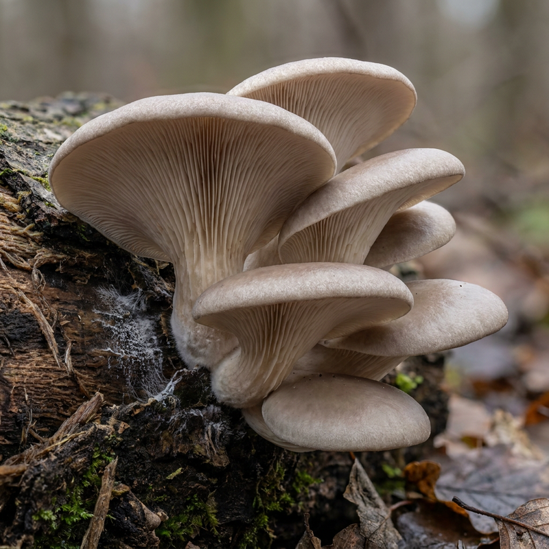 Austernseitling (Pleurotus ostreatus), KI-Illustration