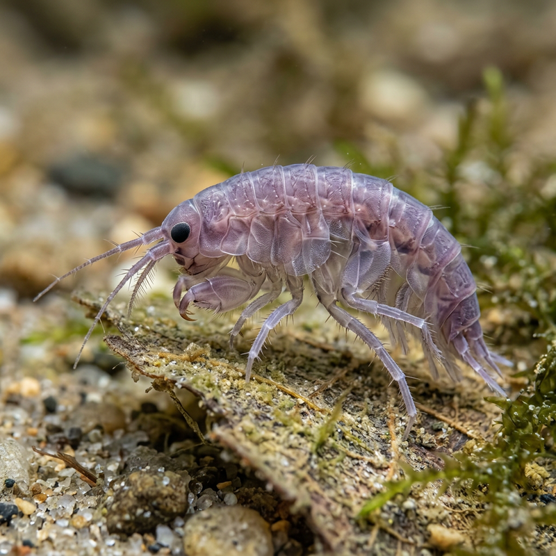 Bachflohkrebs (Pretiositus amethystinus), KI-Illustration