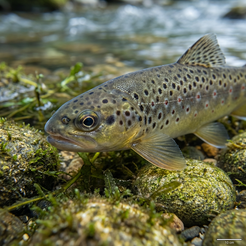 Bachforelle (Salmo trutta), KI-Illustration