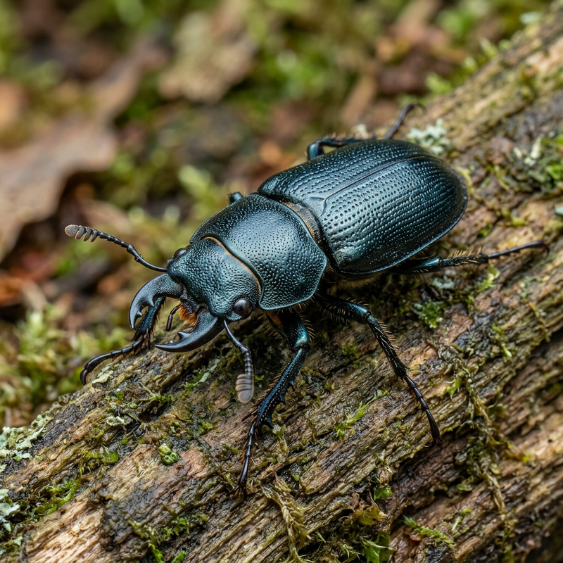 Balkenschröter (Platycerus caraboides), KI-Illustration