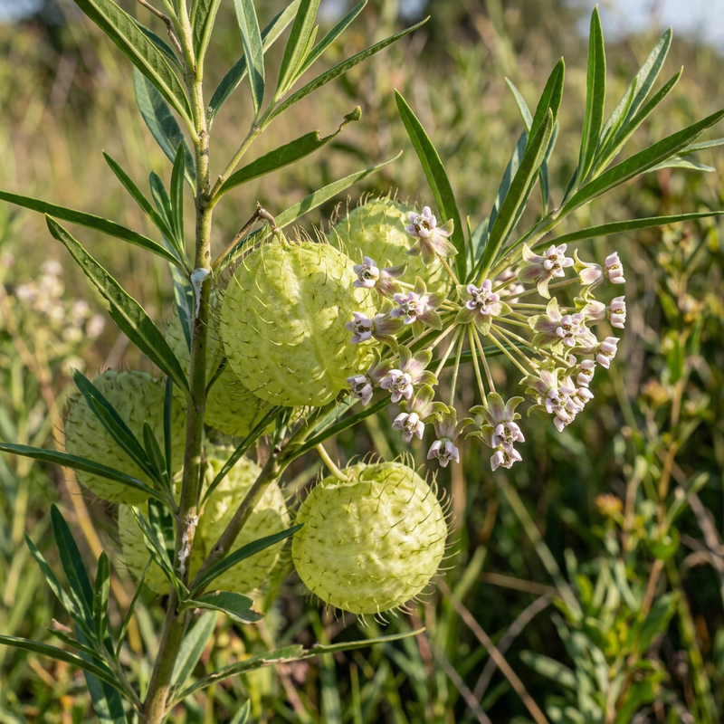 Ballonpflanze (Gomphocarpus physocarpus), KI-Illustration