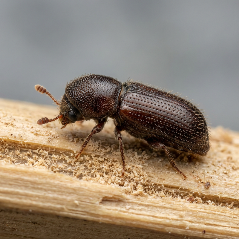 Bambusbohrer (Dinoderus minutus), KI-Illustration