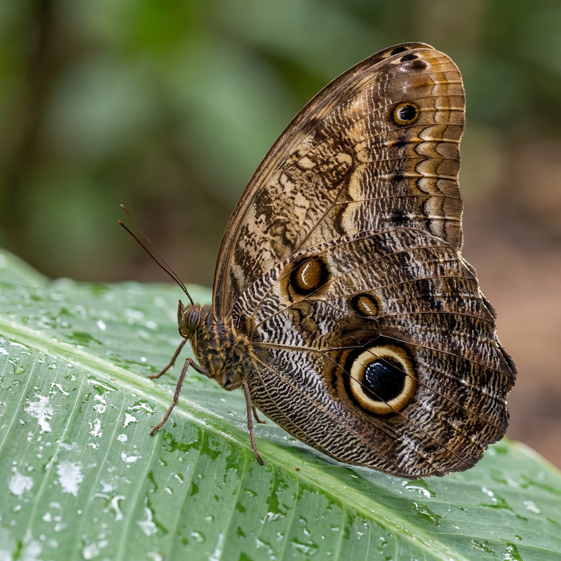 Bananenfalter (Eulenfalter) (Caligo sp.), KI-Illustration