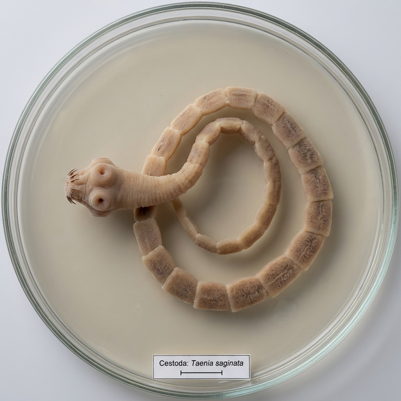 Bandwürmer (Cestoda), KI-Illustration