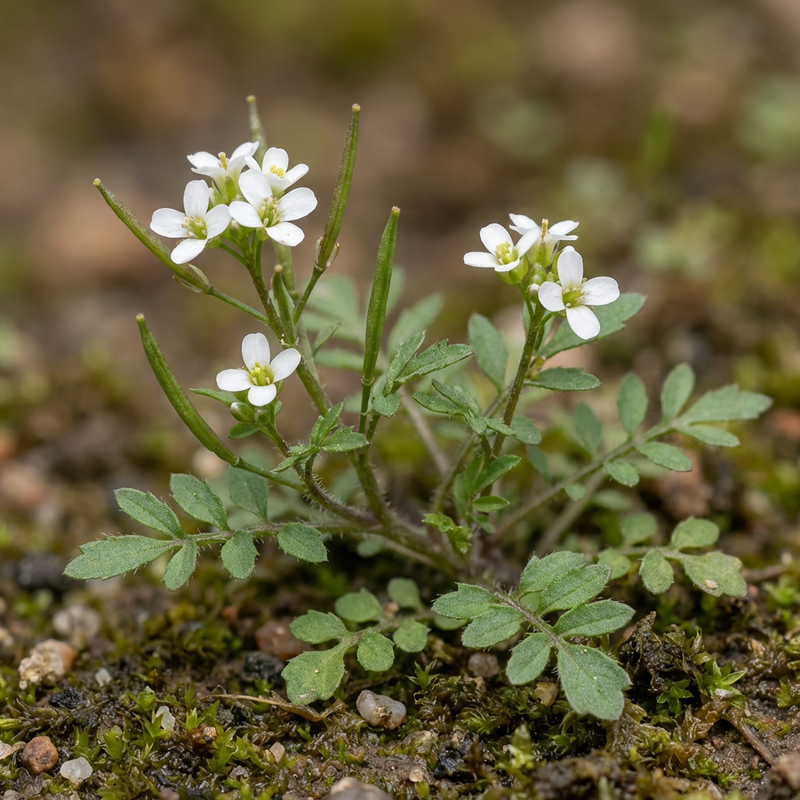 Behaartes Schaumkraut (Cardamine hirsuta), KI-Illustration