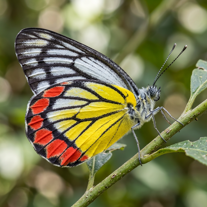 Bemalte Jezebel (Delias hyparete), KI-Illustration