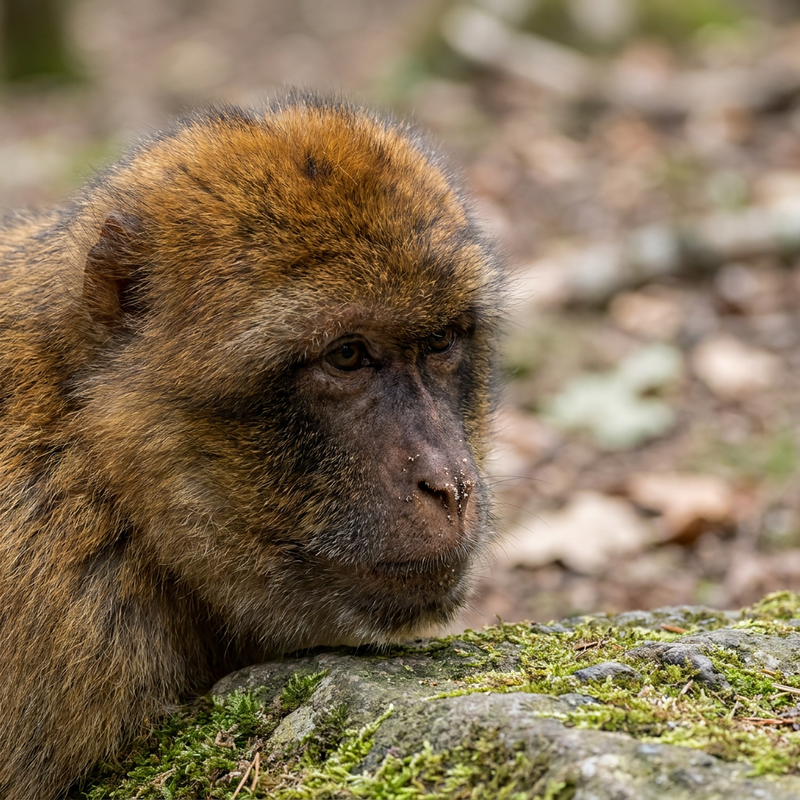 Berberaffe (Macaca sylvanus), KI-Illustration