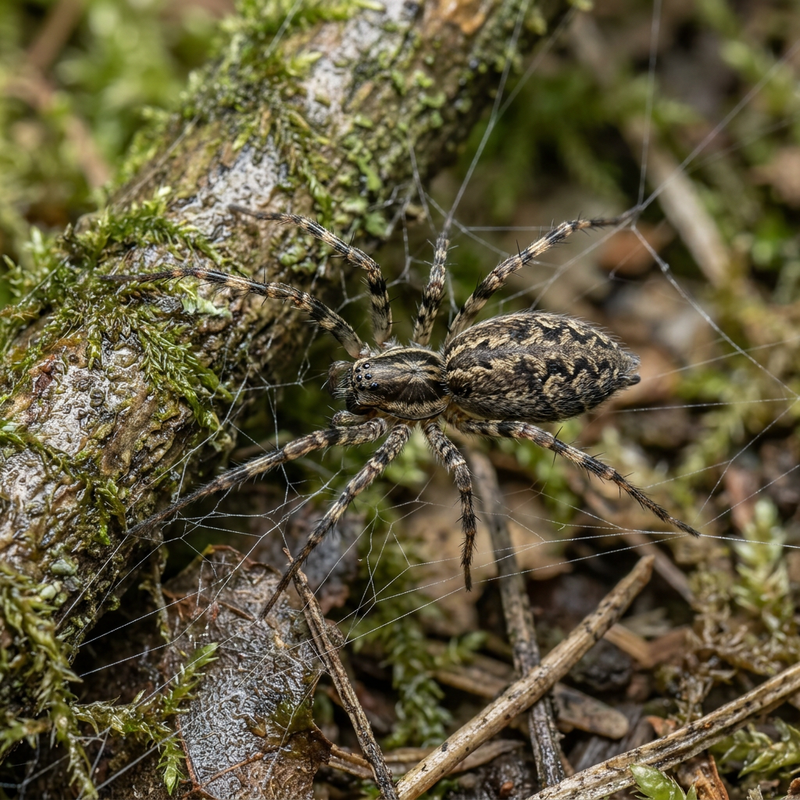 Berg-Baldachinspinne (Neriene montana), KI-Illustration