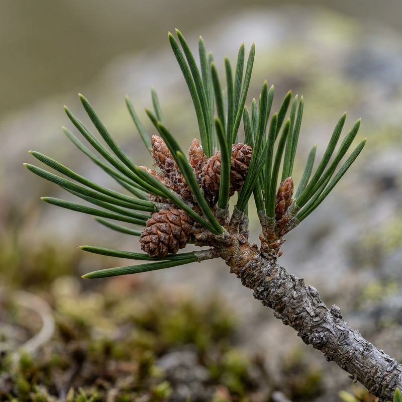 Bergkiefer (Pinus mugo), KI-Illustration
