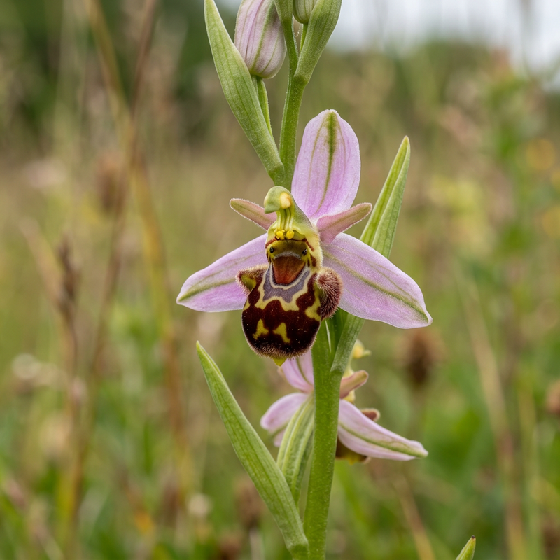Bienen-Ragwurz (Ophrys apifera), KI-Illustration