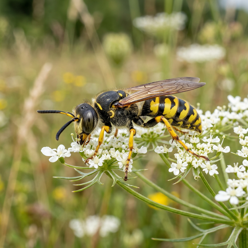 Bienenwolf (Philanthus triangulum), KI-Illustration