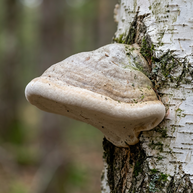 Birkenporling (Fomitopsis betulina), KI-Illustration
