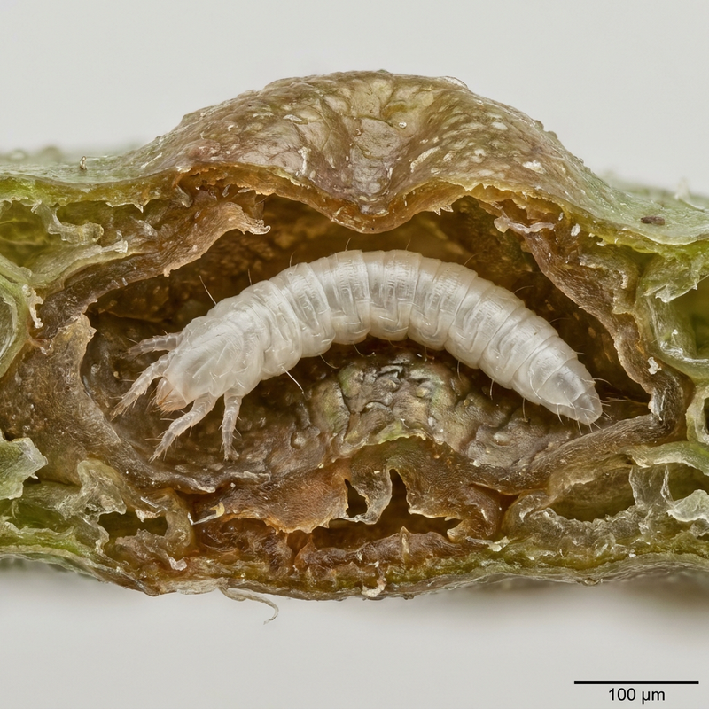 Birnenpockenmilbe (Eriophyes pyri), KI-Illustration