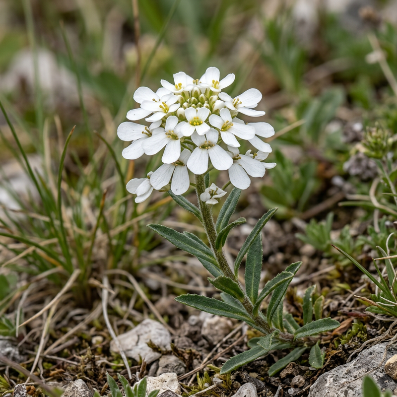 Bittere Schleifenblume (Iberis amara), KI-Illustration