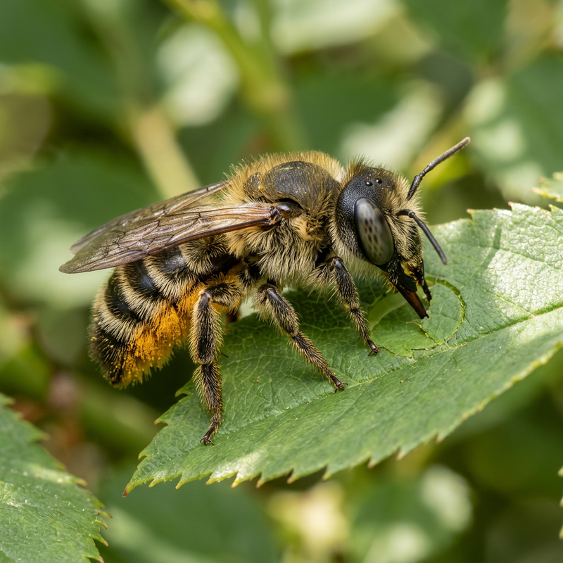 Blattschneiderbiene (Megachile), KI-Illustration
