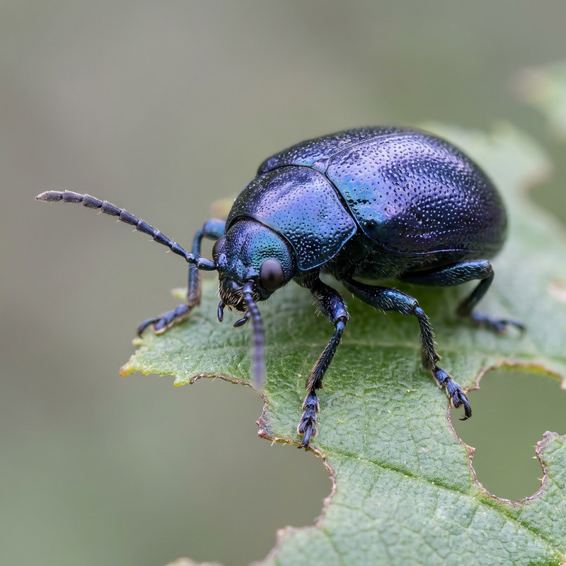 Blauer Erlenblattkäfer (Agelastica alni), KI-Illustration