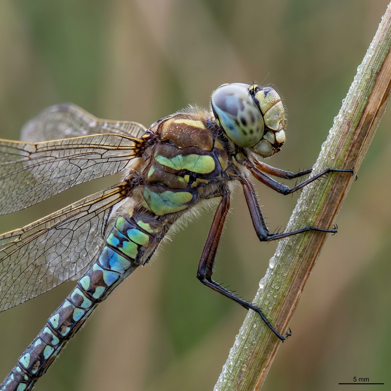 Blaugrüne Mosaikjungfer (Aeshna cyanea), KI-Illustration